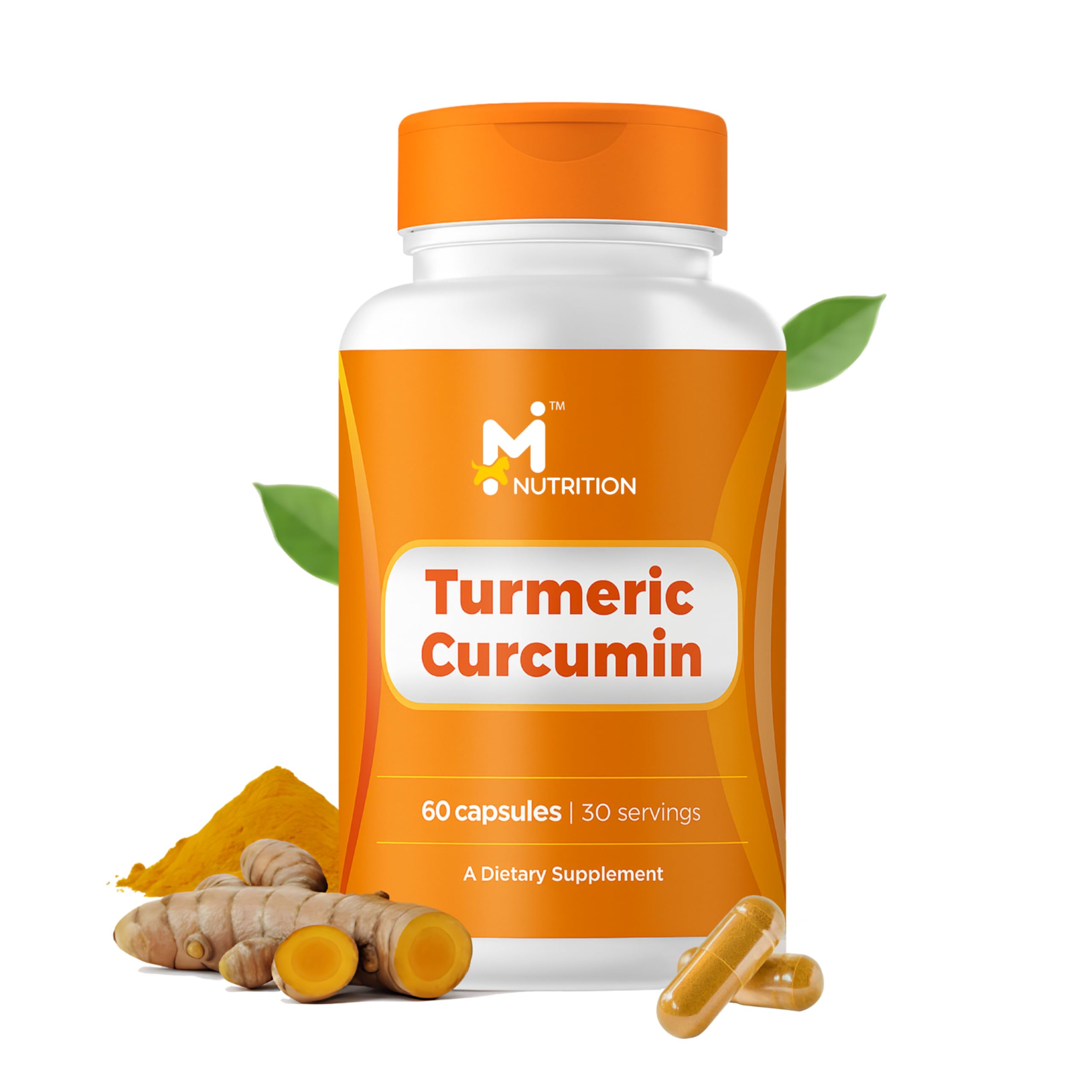 M Nutrition Turmeric Curcumin supplement bottle — joint comfort and antioxidant wellness support